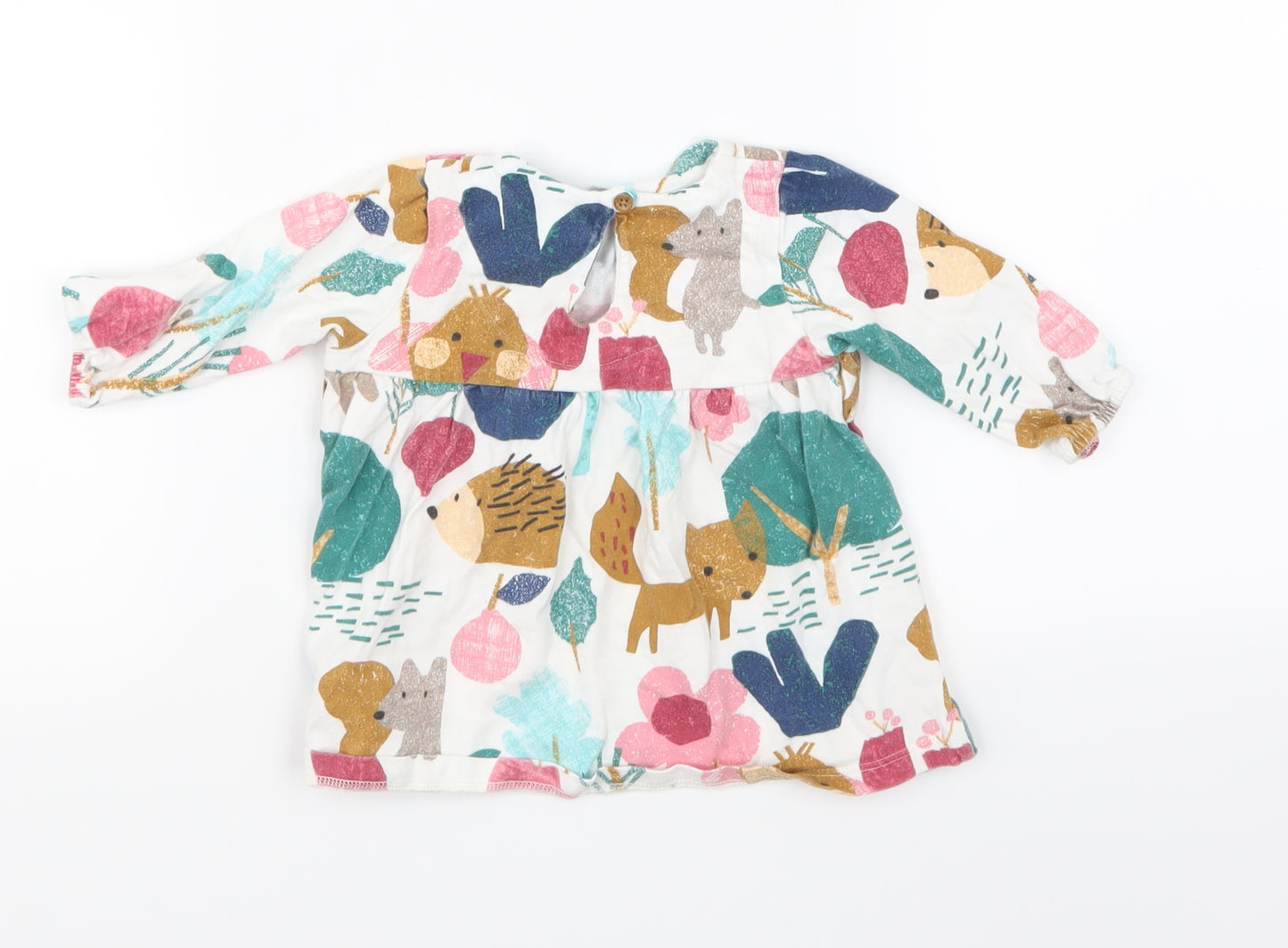 Marks and Spencer Girls White Floral  Basic T-Shirt Size 3-6 Months