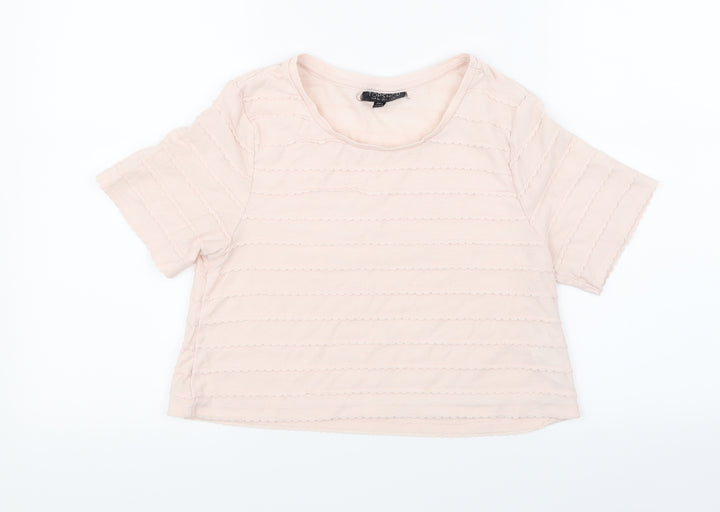 Topshop Womens Pink Basic T-Shirt Size 8