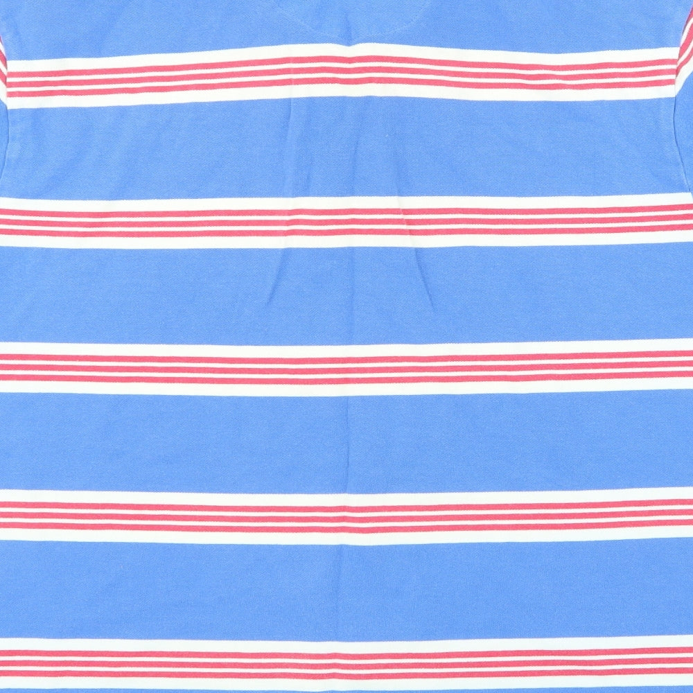 Blue Harbour Mens Blue Striped   Polo Size L