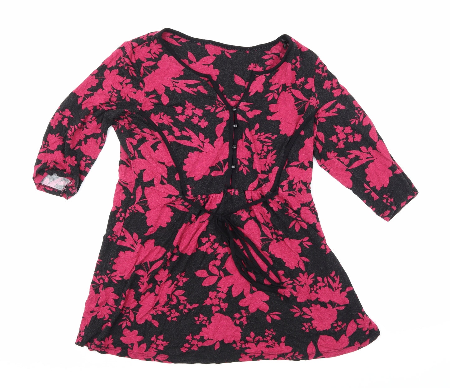 George Womens Black Floral  Basic T-Shirt Size 16