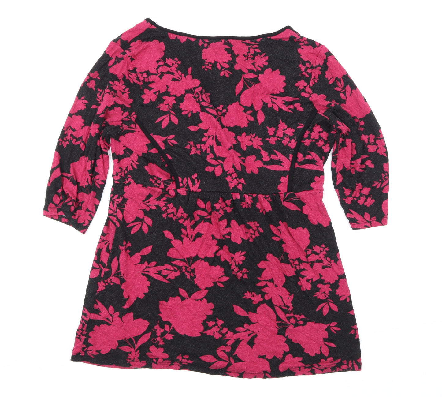 George Womens Black Floral  Basic T-Shirt Size 16