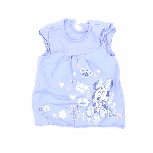 George Girls Purple   Basic T-Shirt Size 9-12 Months