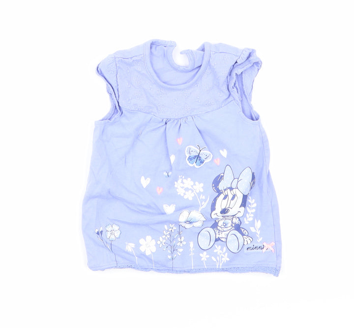 George Girls Purple   Basic T-Shirt Size 9-12 Months