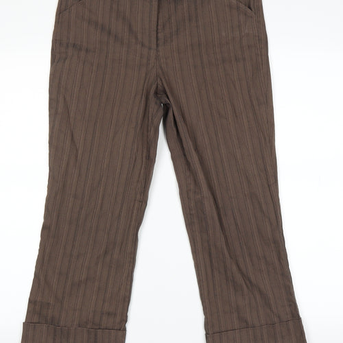 AMARANTO Womens Brown Striped  Trousers  Size 12 L20 in