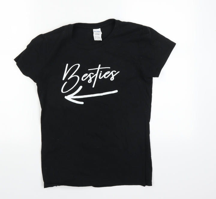 Gildan Womens Black Basic T-Shirt Size 6