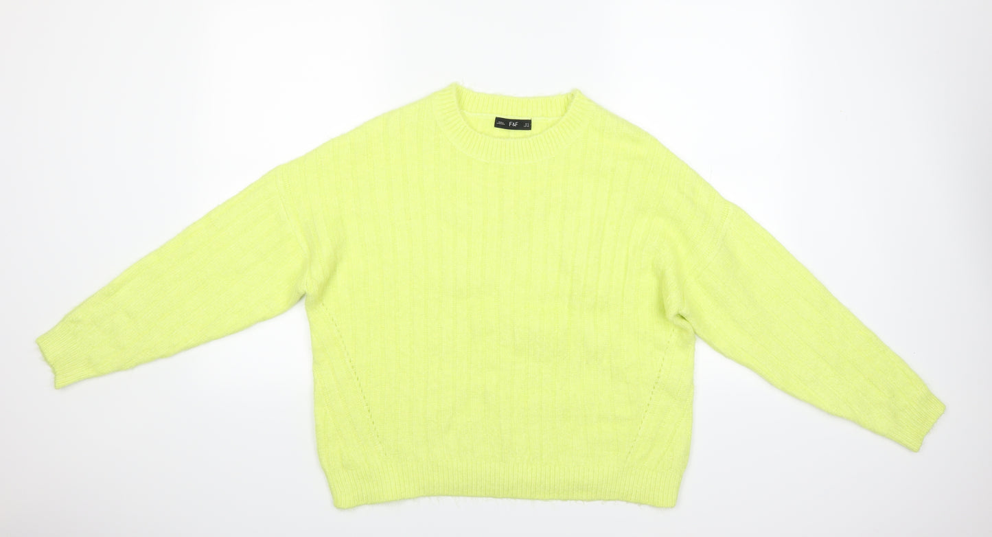 F&F Womens Yellow   Pullover Jumper Size 12