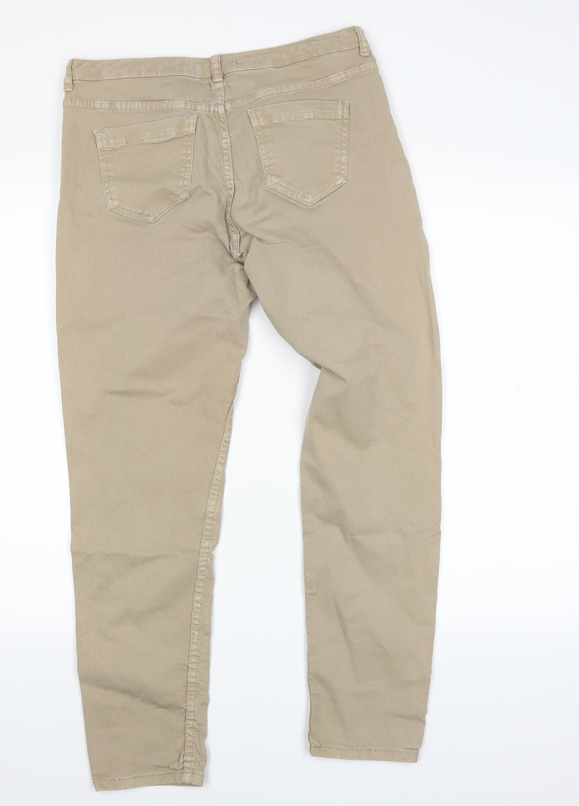 NINETEEN Womens Beige Houndstooth  Straight Jeans Size 14 L24.5 in