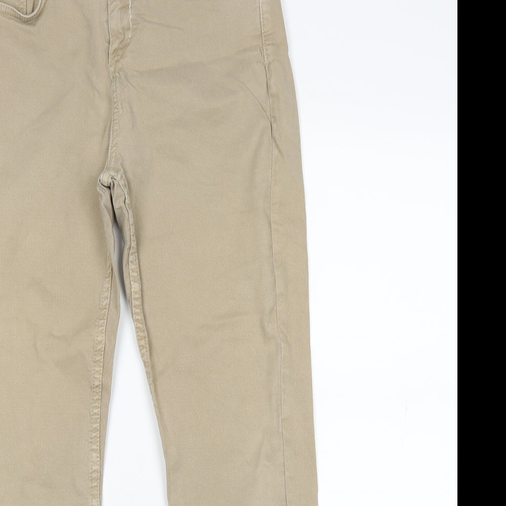 NINETEEN Womens Beige Houndstooth  Straight Jeans Size 14 L24.5 in