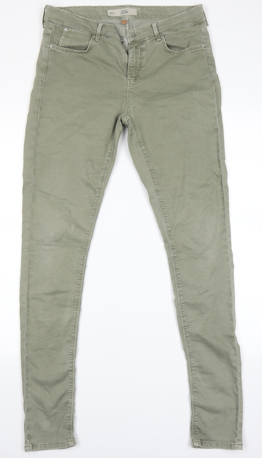 Top shop Womens Green   Straight Jeans Size 30 L30 in