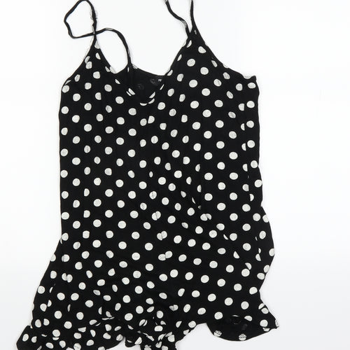 PRETTYLITTLETHING Womens Black Polka Dot  Basic Tank Size 8