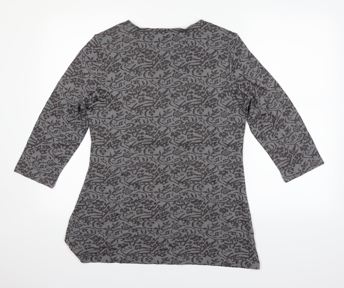 peruna Womens Grey Floral  Jersey T-Shirt Size 14