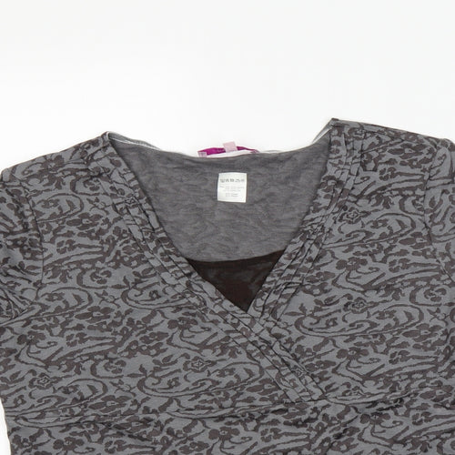 peruna Womens Grey Floral  Jersey T-Shirt Size 14