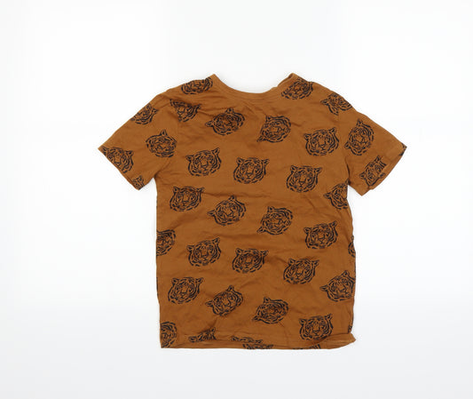 Front view of H&M boys’ brown animal print, size 7-8, years