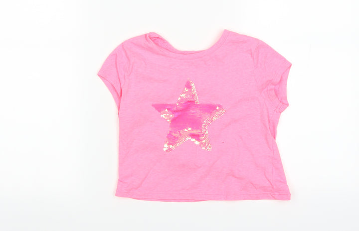 George Girls Pink   Basic T-Shirt Size 9-10 Years