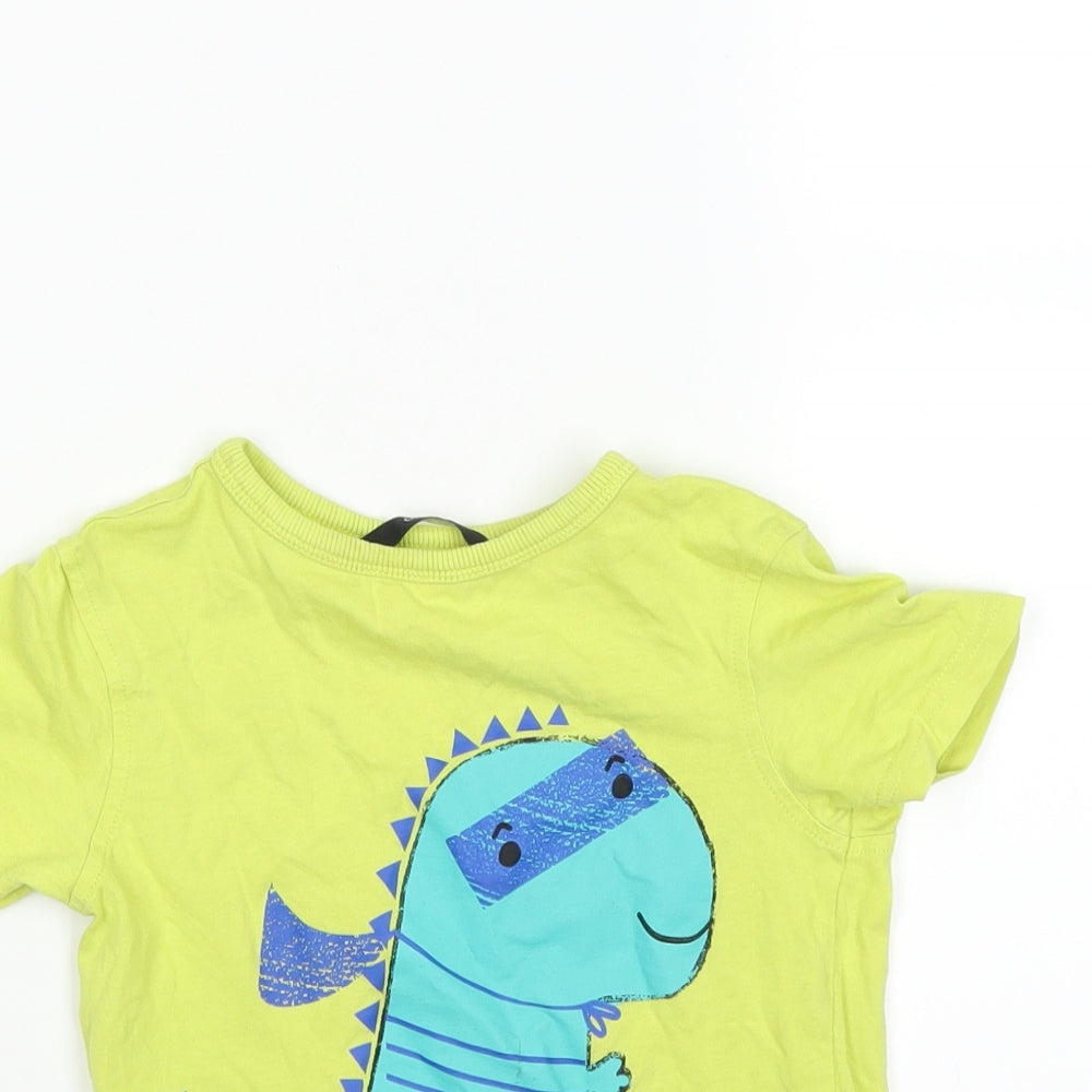 George Boys Yellow   Basic T-Shirt Size 3-4 Years  - DINOSAUR