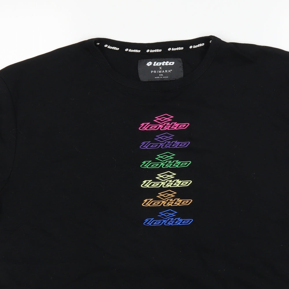 PRIMARK X LOTTO Mens Black    T-Shirt Size 2XL