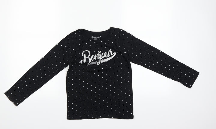 Primark Girls Black Spotted Top Pyjama Top Size 8-9 Years - Bonjour