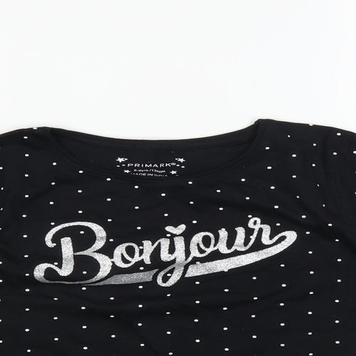 Primark Girls Black Spotted  Top Pyjama Top Size 8-9 Years  - Bonjour