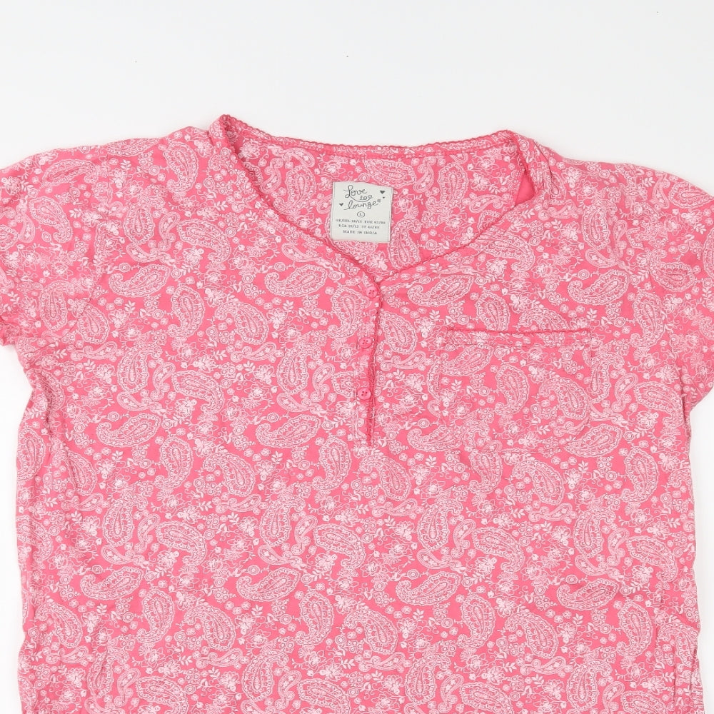 Primark Womens Pink Paisley  Top Nightshirt Size 14