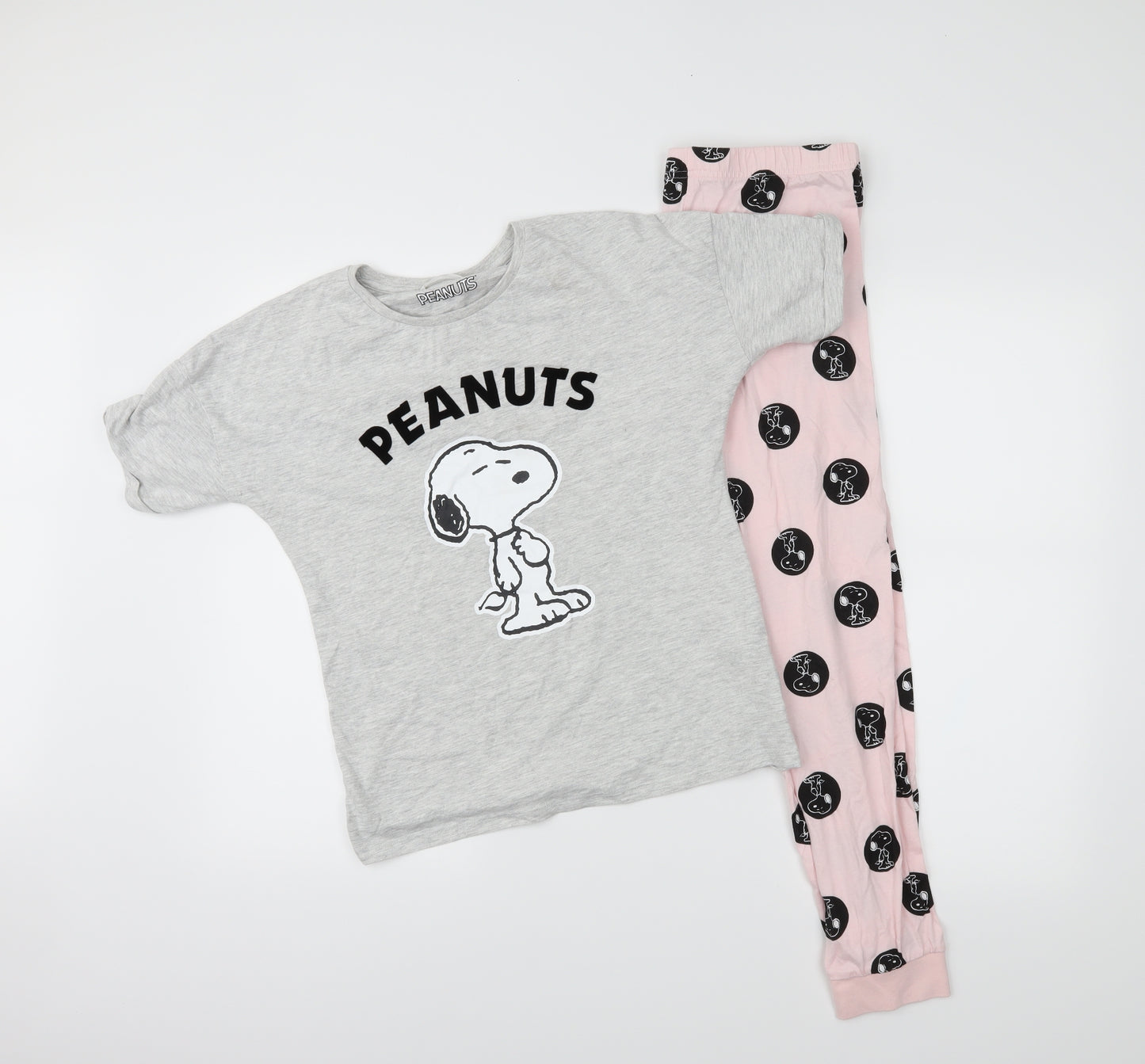 M&S Girls Grey Animal Print  Top Pyjama Set Size 11-12 Years
