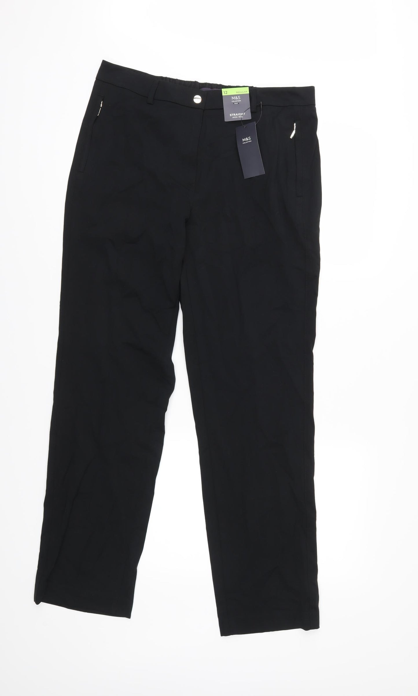 M&S Womens Black   Trousers  Size 12 L30 in