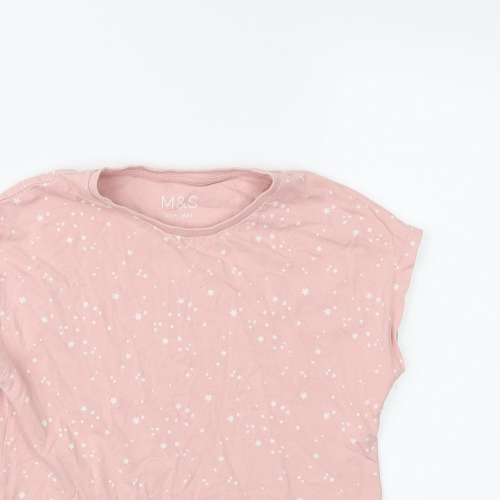 M&S Girls Pink   Basic T-Shirt Size 8-9 Years