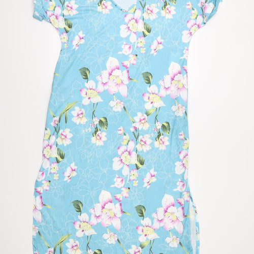 kidsform Womens Blue Floral  A-Line  Size L