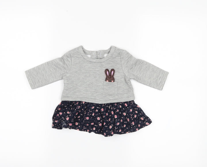 Matalan Girls Grey Pullover Jumper Size 0-3 Months
