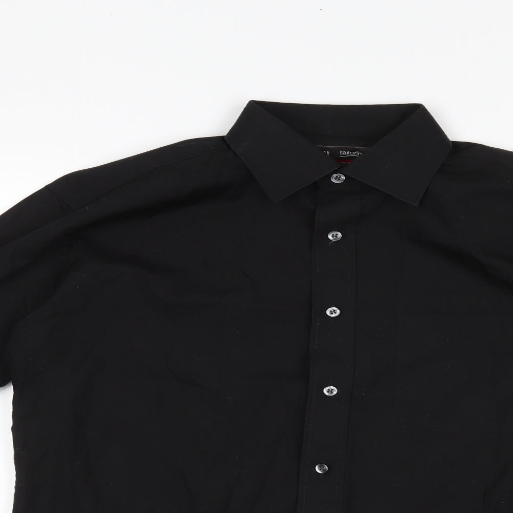 Marks and Spencer Mens Black    Button-Up Size 15