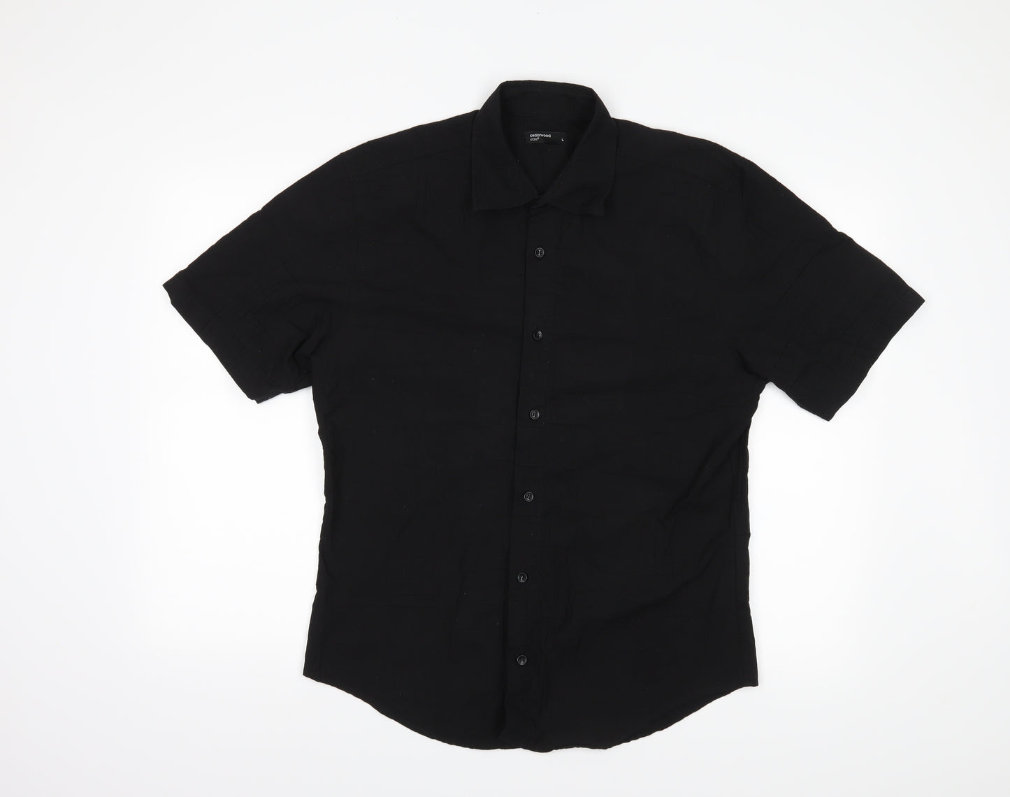 Cedar Wood State Mens Black    Button-Up Size L
