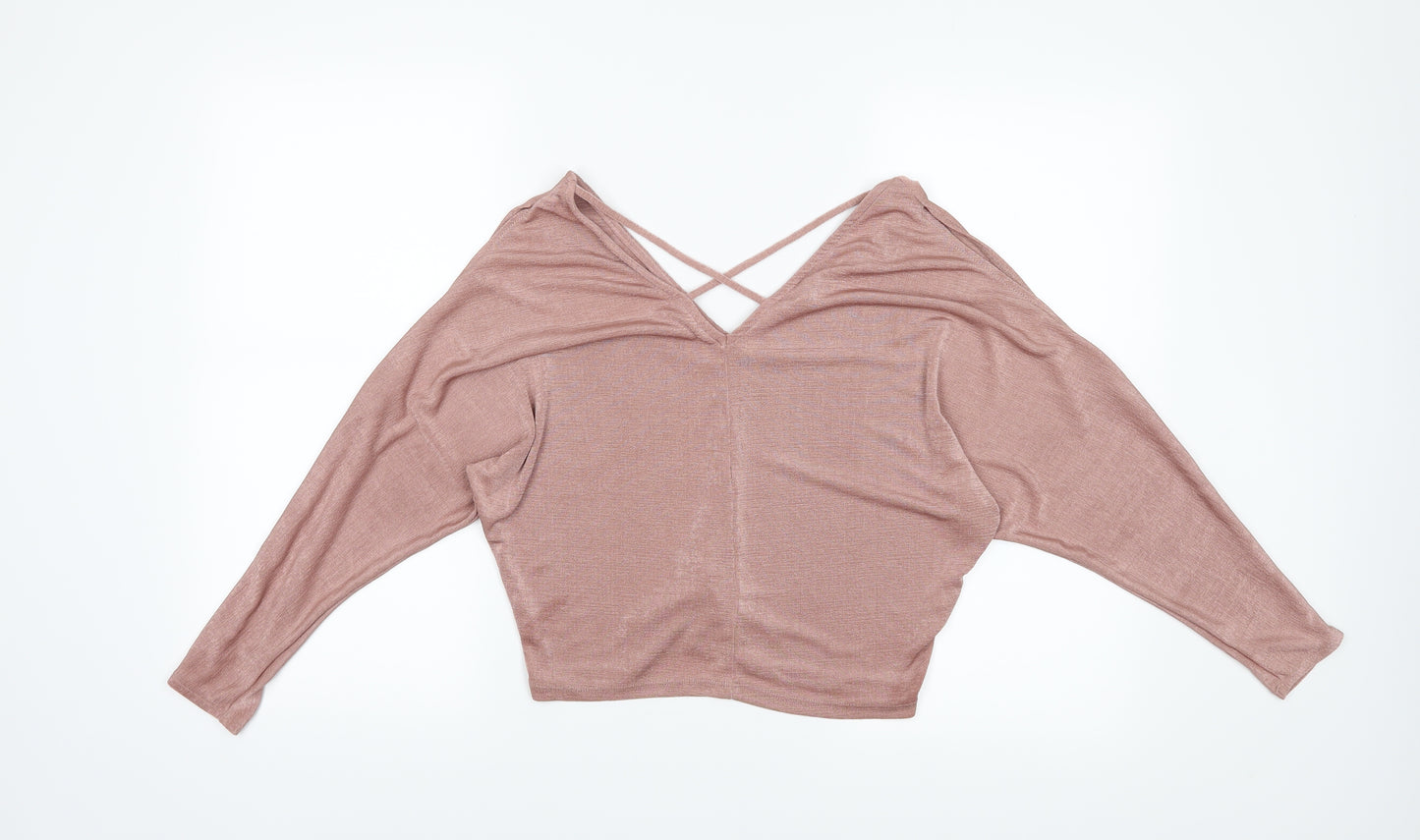 River Island Womens Pink   Cropped Blouse Size 10
