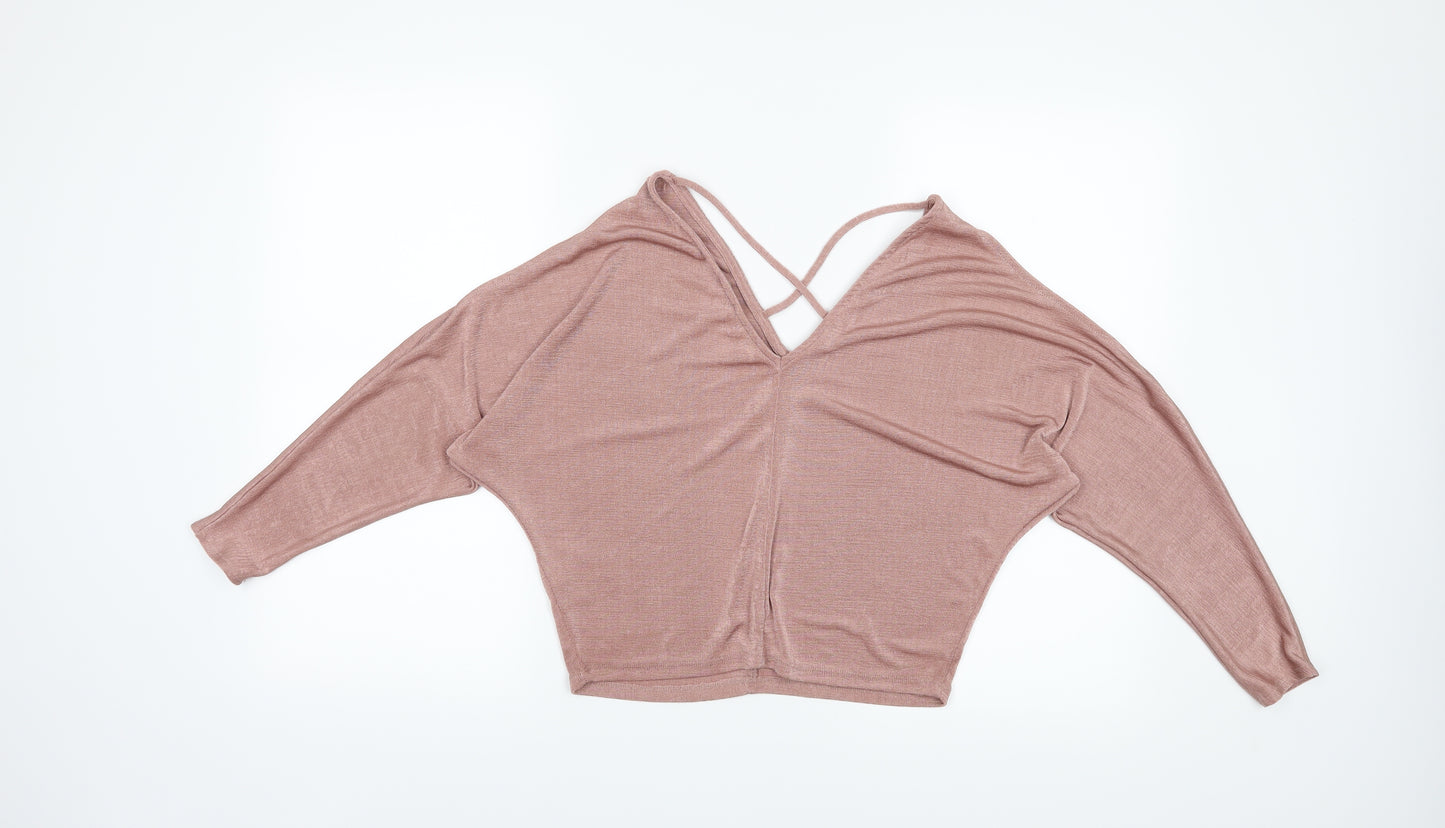 River Island Womens Pink   Cropped Blouse Size 10