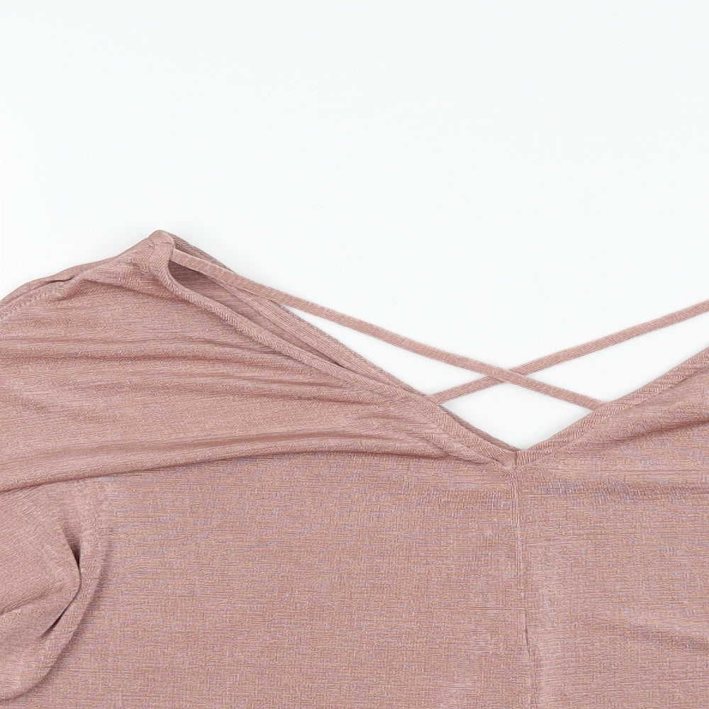 River Island Womens Pink   Cropped Blouse Size 10