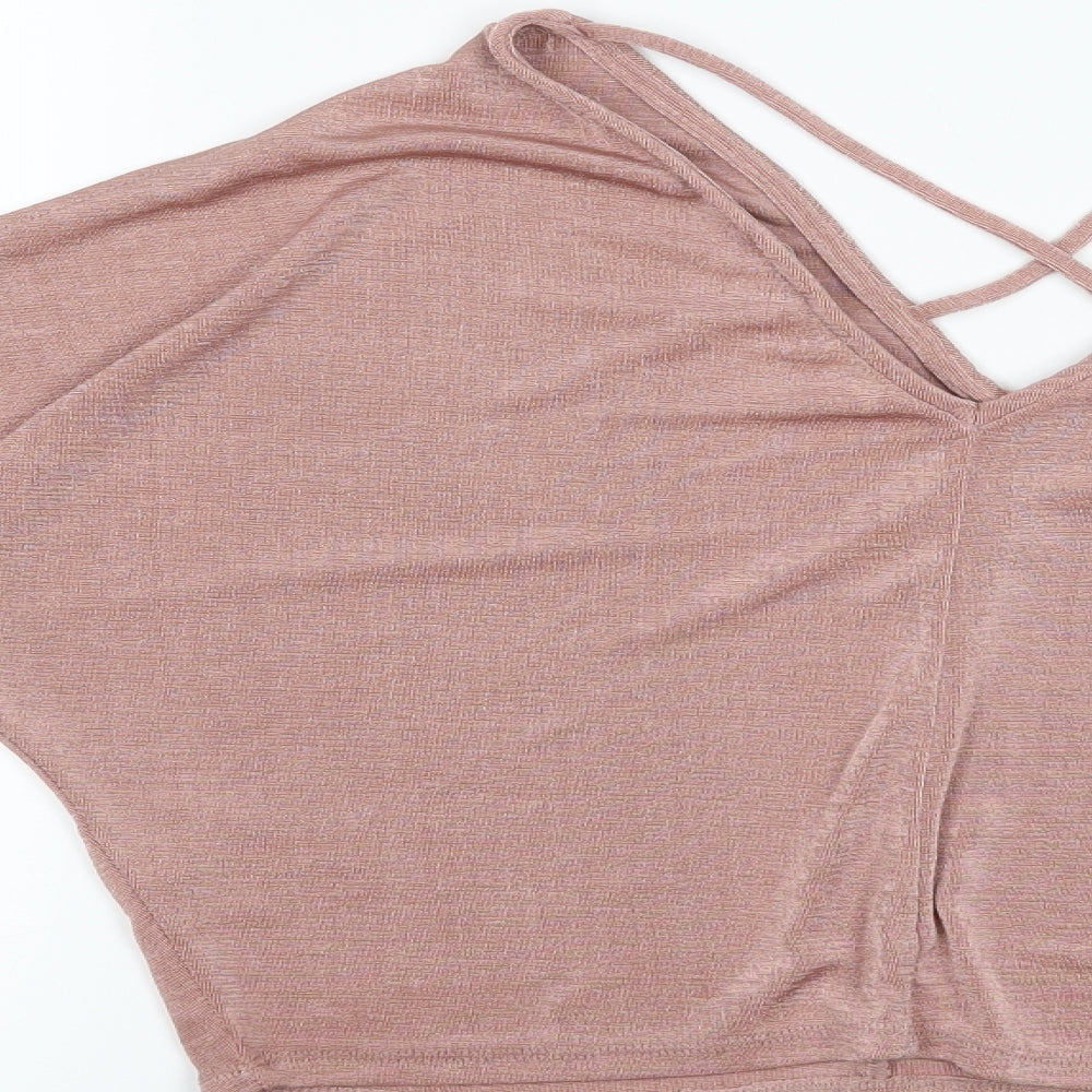 River Island Womens Pink   Cropped Blouse Size 10