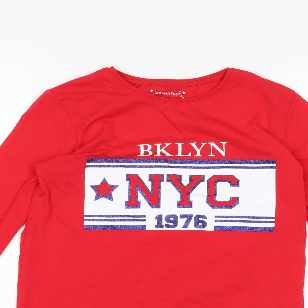 Primark Girls Red    T-Shirt Size 12-13 Years