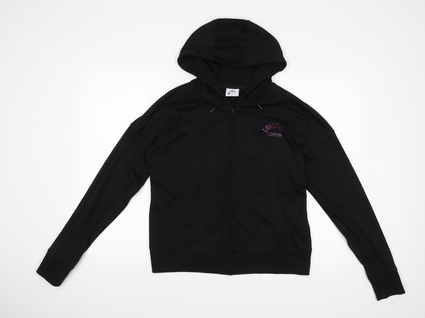 Lonsdale Womens Black   Full Zip Hoodie Size 16