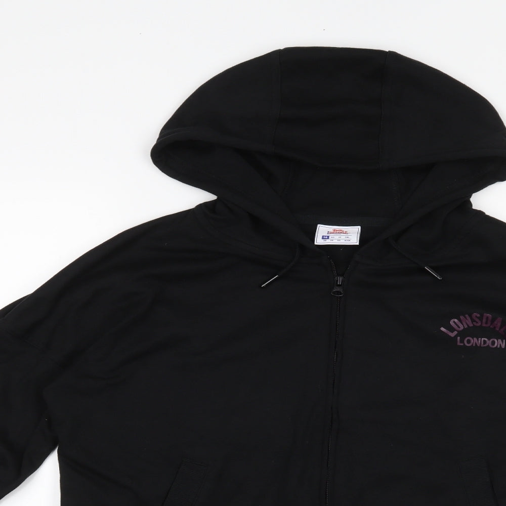 Lonsdale Womens Black   Full Zip Hoodie Size 16