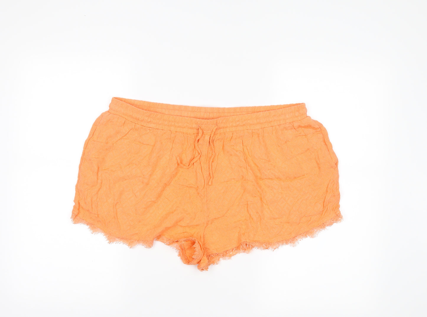 New Look Womens Orange   Paperbag Shorts Size 18
