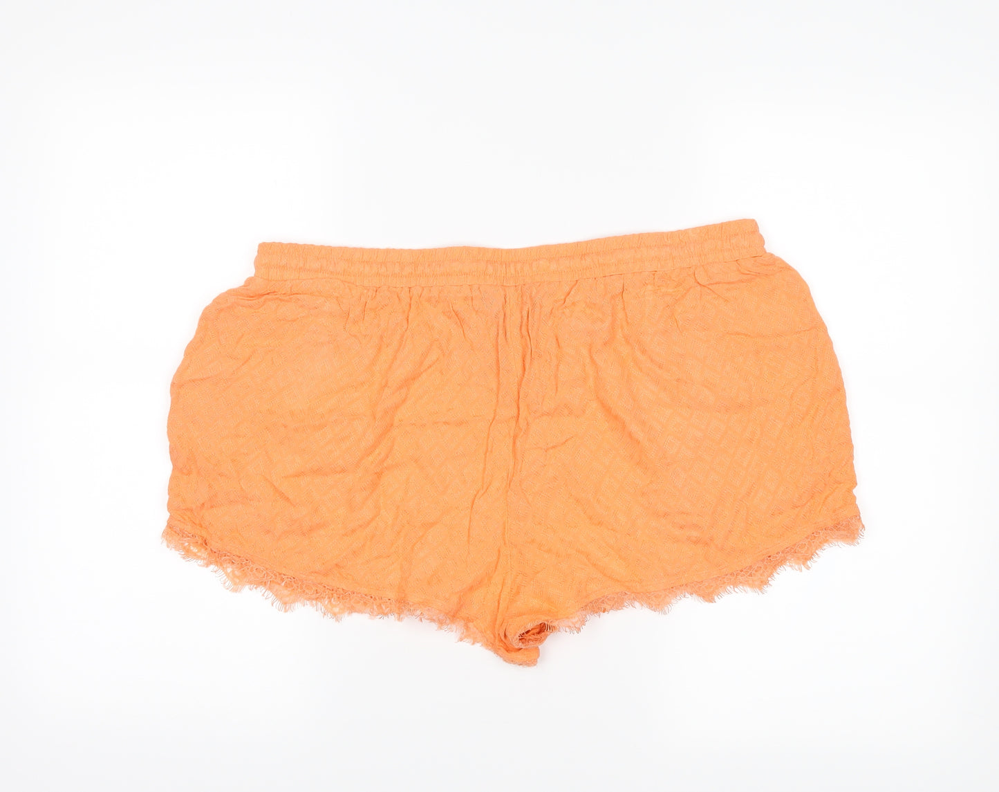 New Look Womens Orange   Paperbag Shorts Size 18