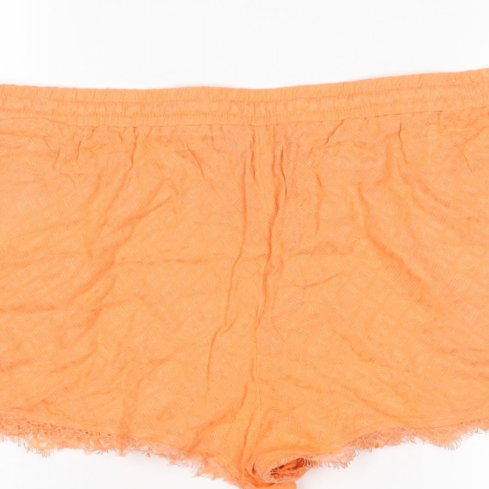 New Look Womens Orange   Paperbag Shorts Size 18
