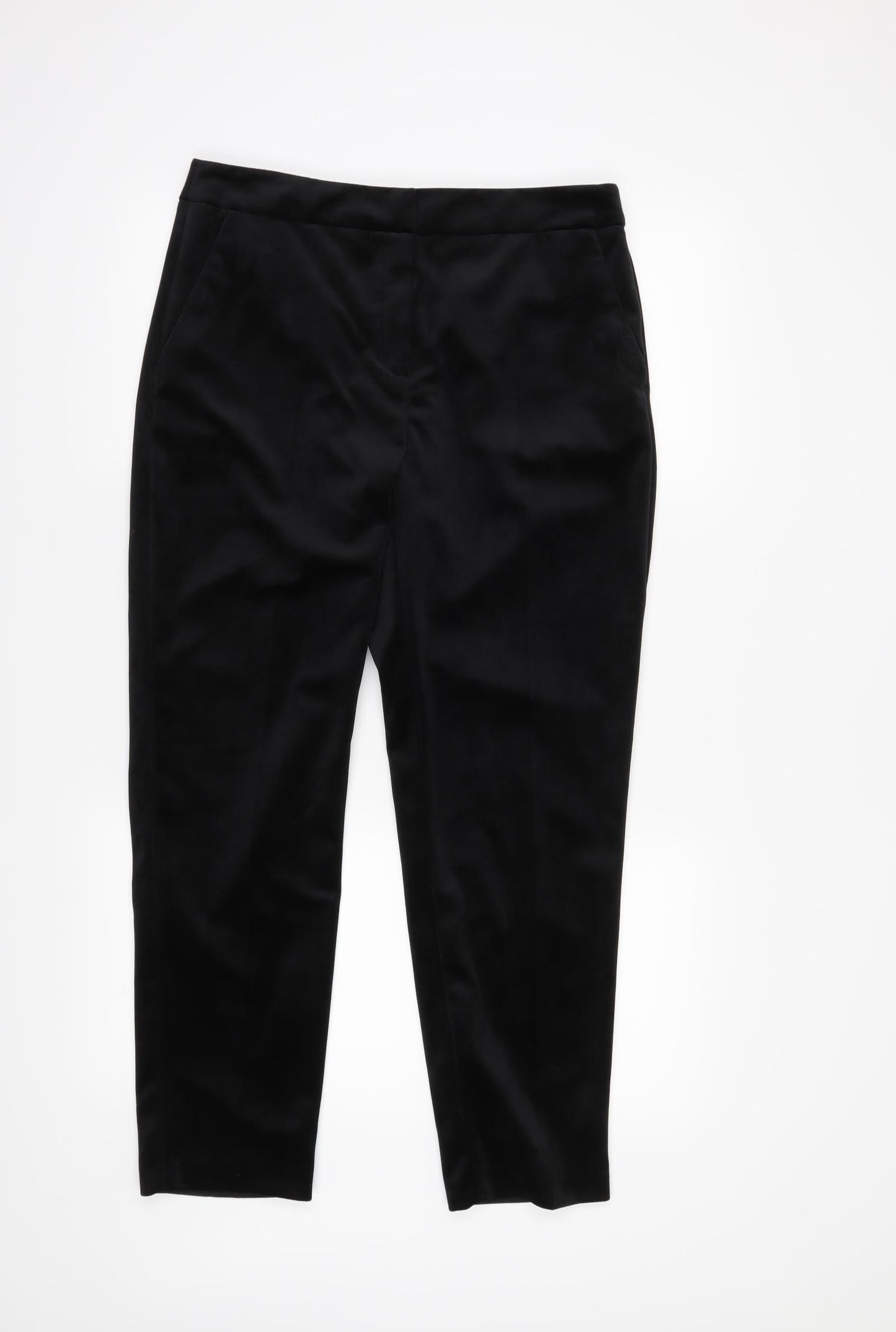 F&F Womens Black   Cropped Trousers Size 12 L26 in