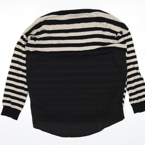 The Collection Womens White Striped  Basic T-Shirt Size 10