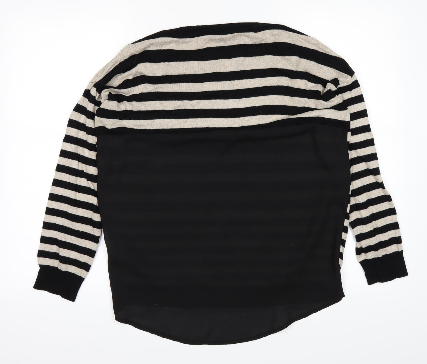The Collection Womens White Striped  Basic T-Shirt Size 10