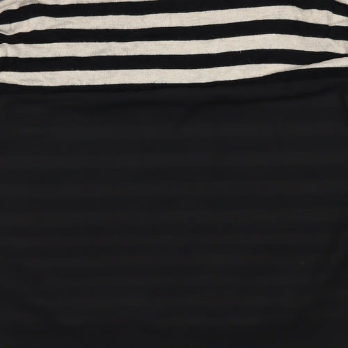 The Collection Womens White Striped  Basic T-Shirt Size 10