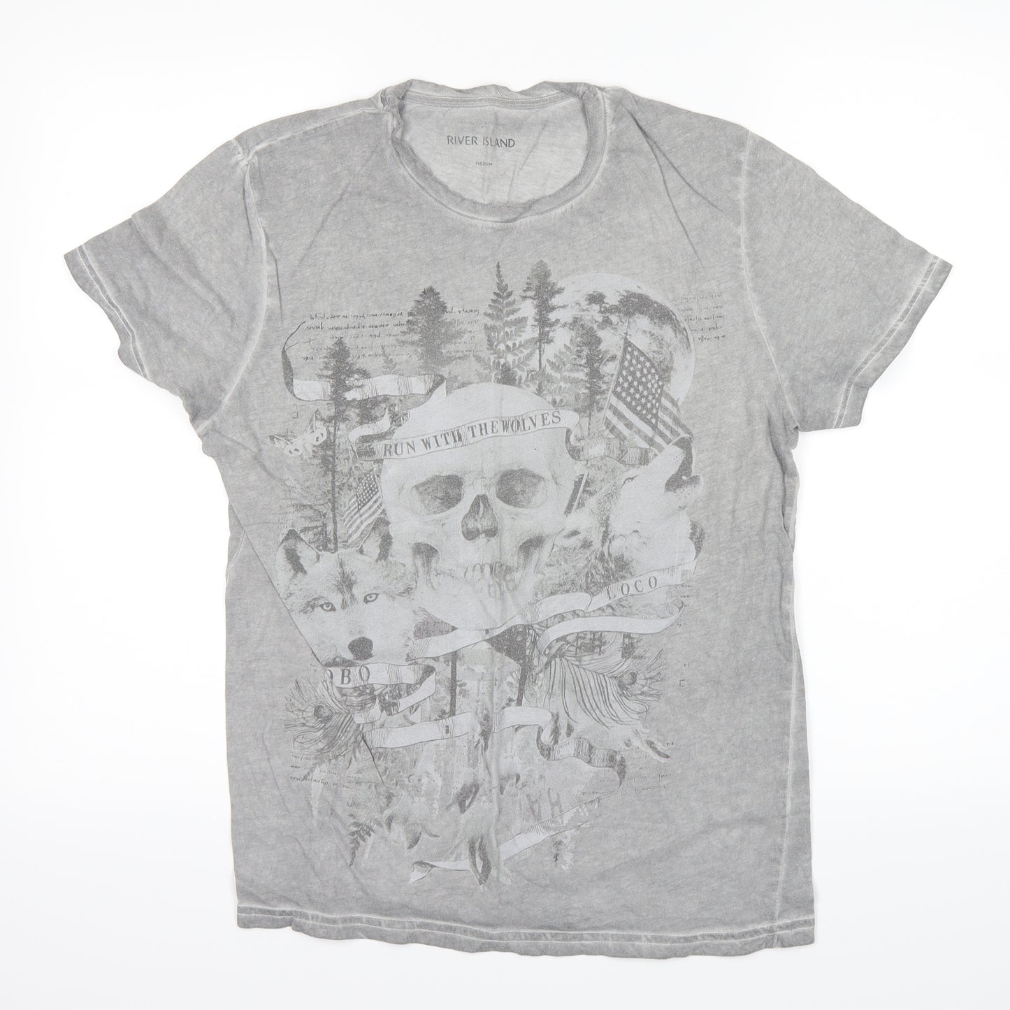 River Island Womens Grey   Basic T-Shirt Size M