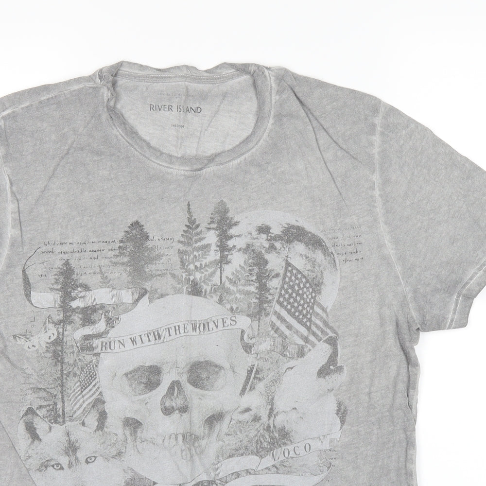 River Island Womens Grey   Basic T-Shirt Size M