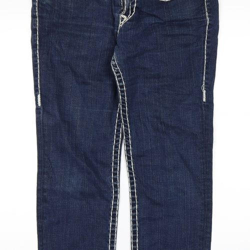 True Religion Mens Blue  Denim Straight Jeans Size 31 L25 in