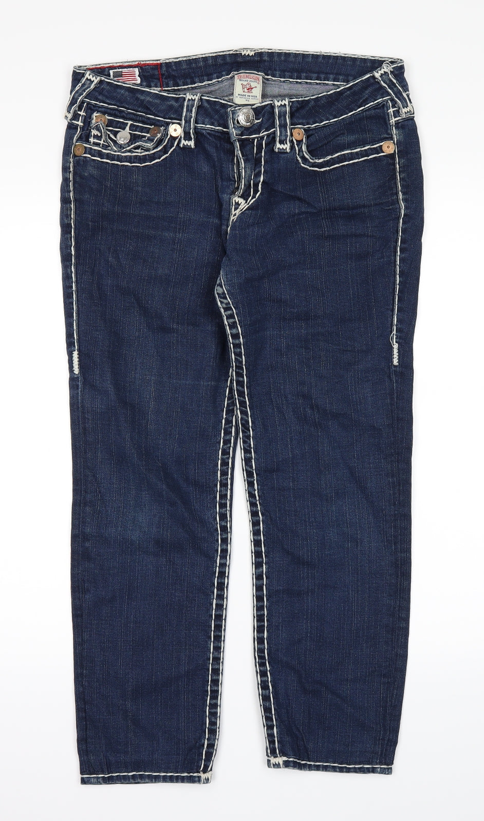 True Religion Mens Blue  Denim Straight Jeans Size 31 L25 in
