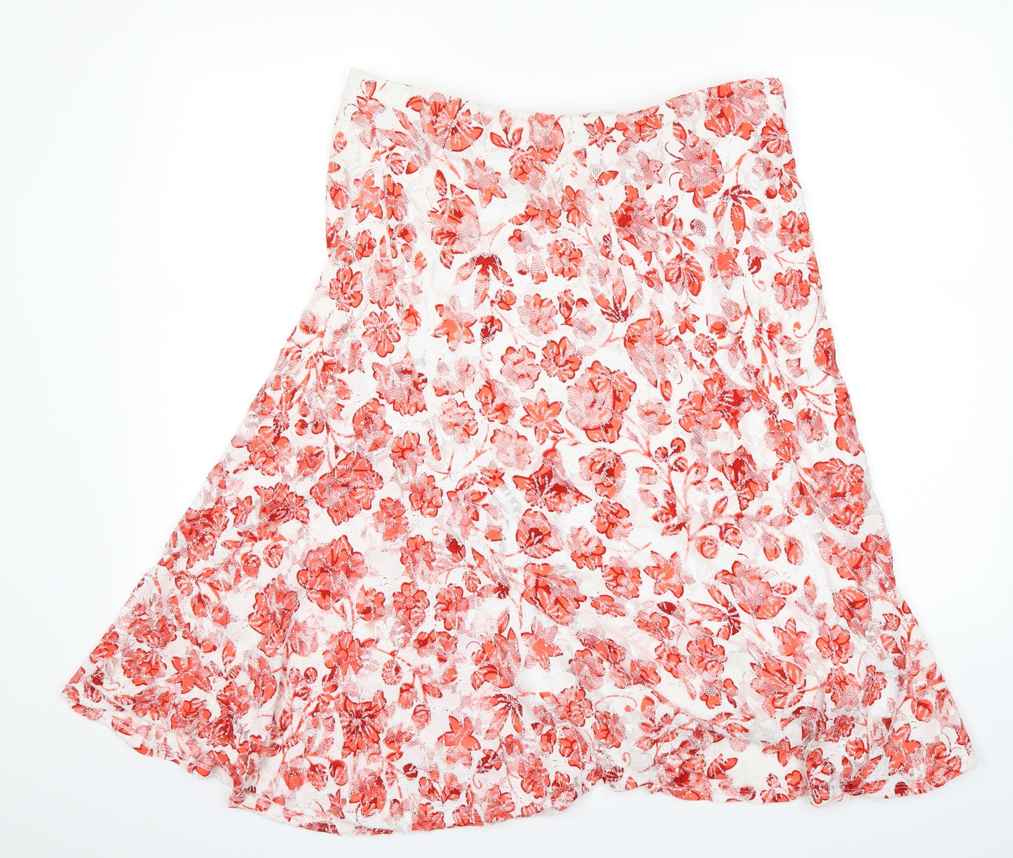 Saloos Womens Red Floral  A-Line Skirt Size XL