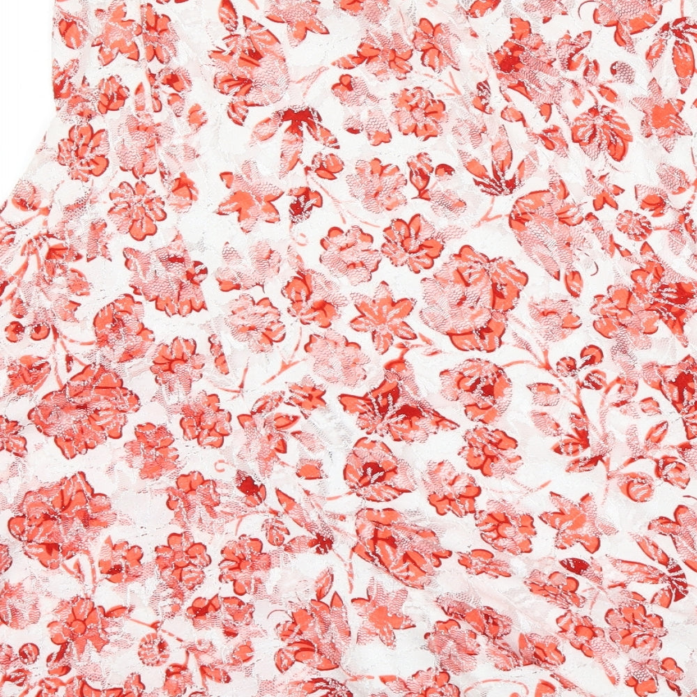 Saloos Womens Red Floral  A-Line Skirt Size XL